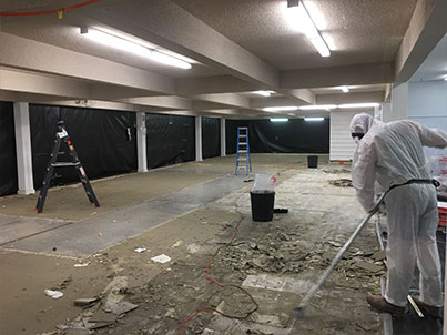 5 asbestos floor tile removal day 2